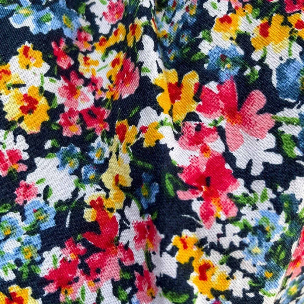 Old Navy Floral Babydoll Peplum Top Blouse Flutter Puff Sleeve Sz. L Cottagecore